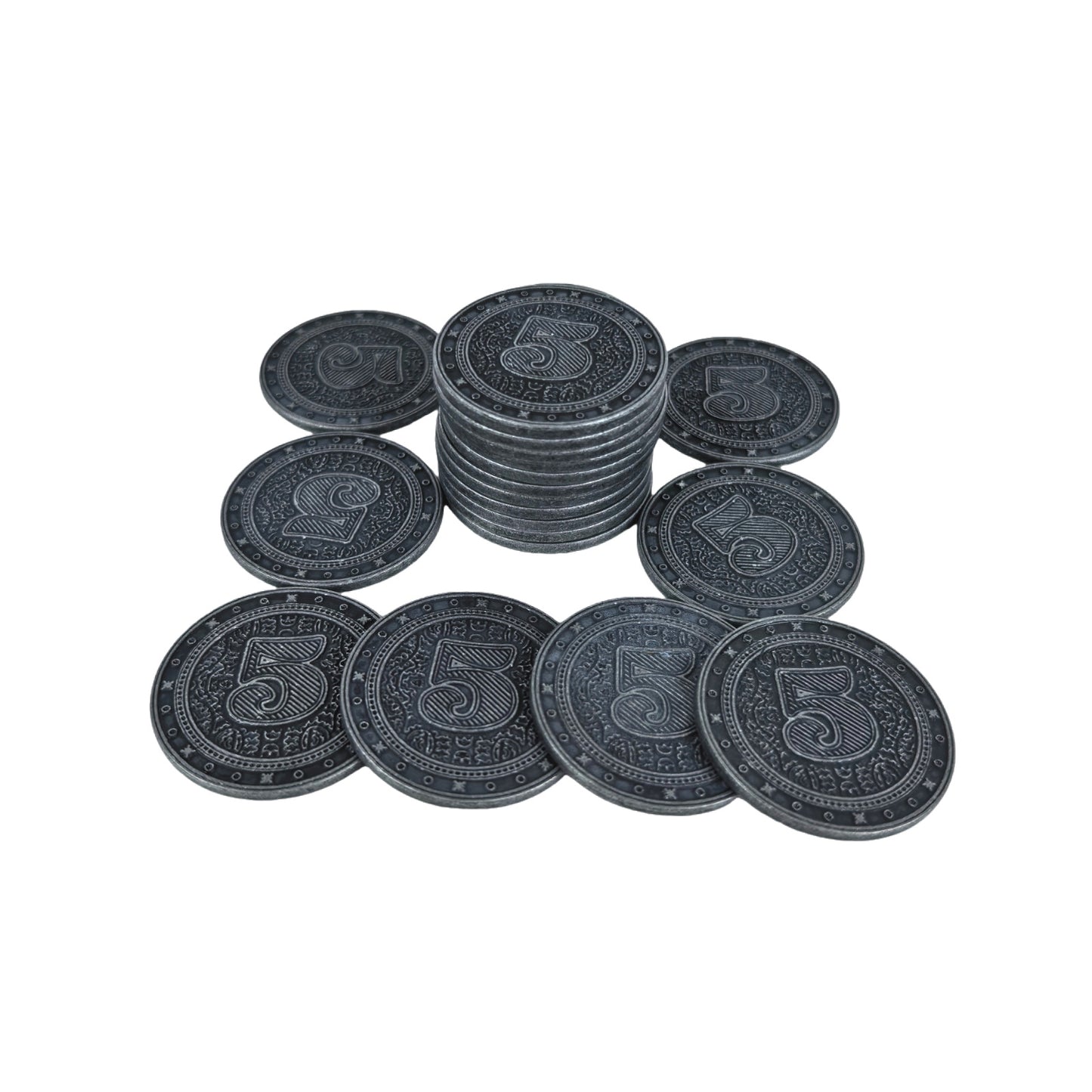 Luxury Brushed Metal Resource Tokens (Set of 30)