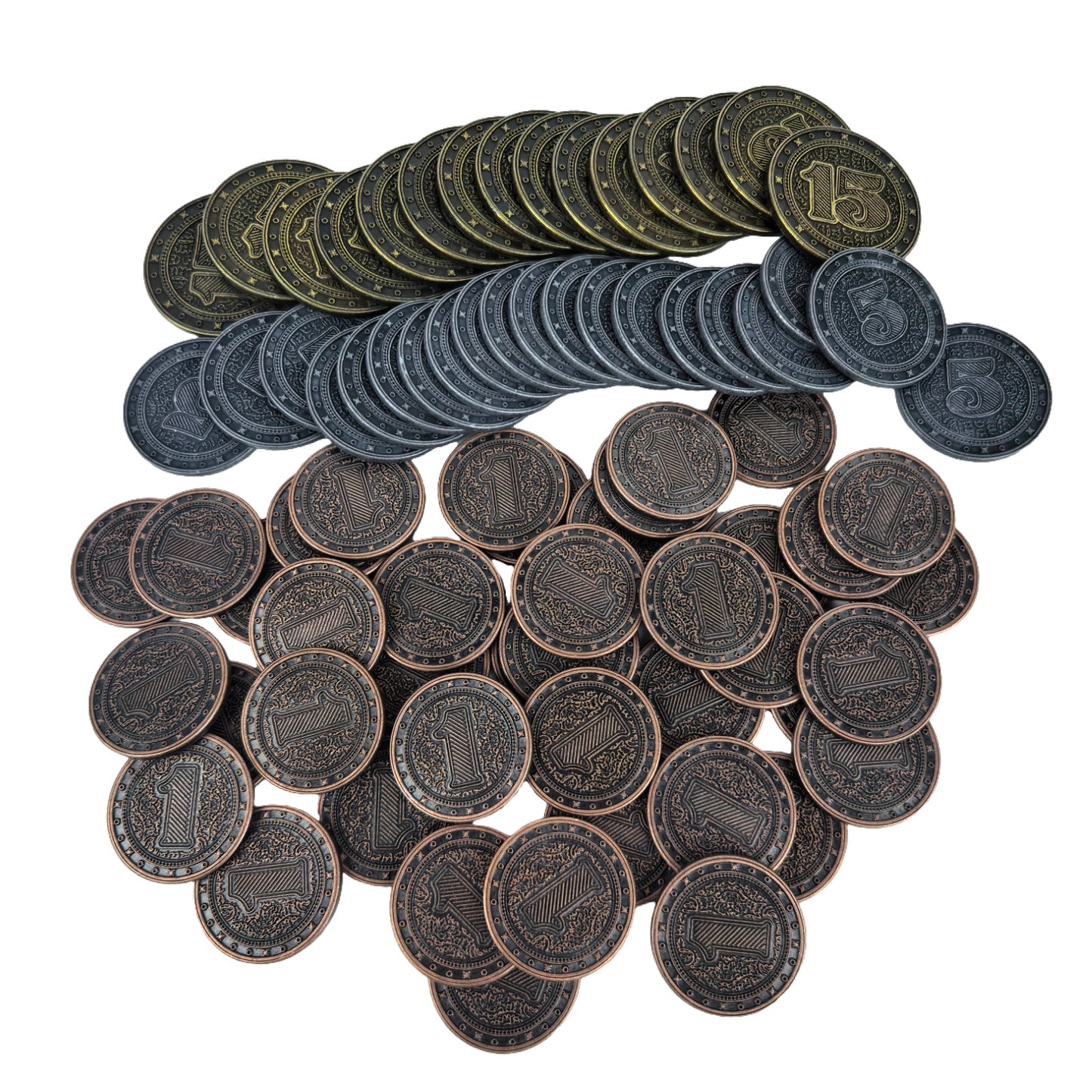Luxury Brushed Metal Resource Tokens (Set of 30)