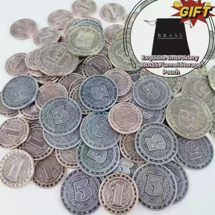 Luxury Brushed Metal Resource Tokens (Set of 30)
